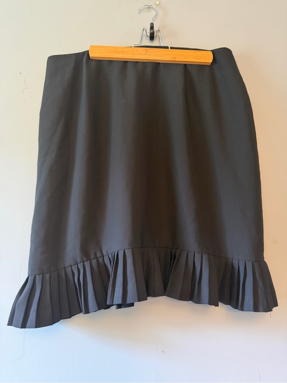 Style & Co. Black Midi Skirt with Pleated Ruffle Hem